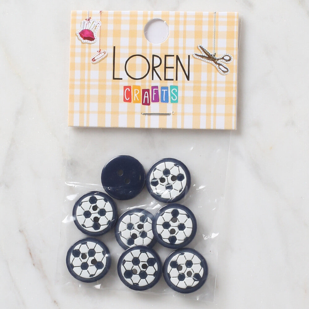 Loren Crafts 8 Pack Soccer Ball Button- 412