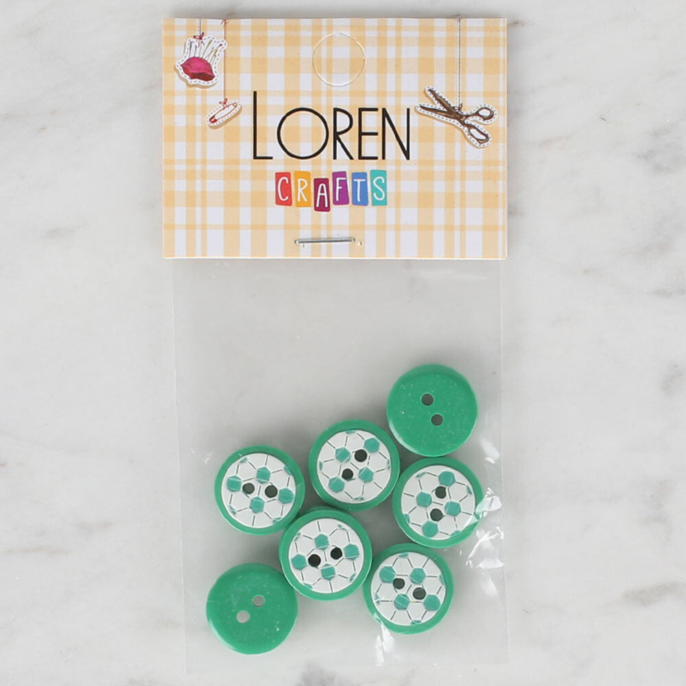 Loren Crafts 8 Pack Soccer Ball Button - 415