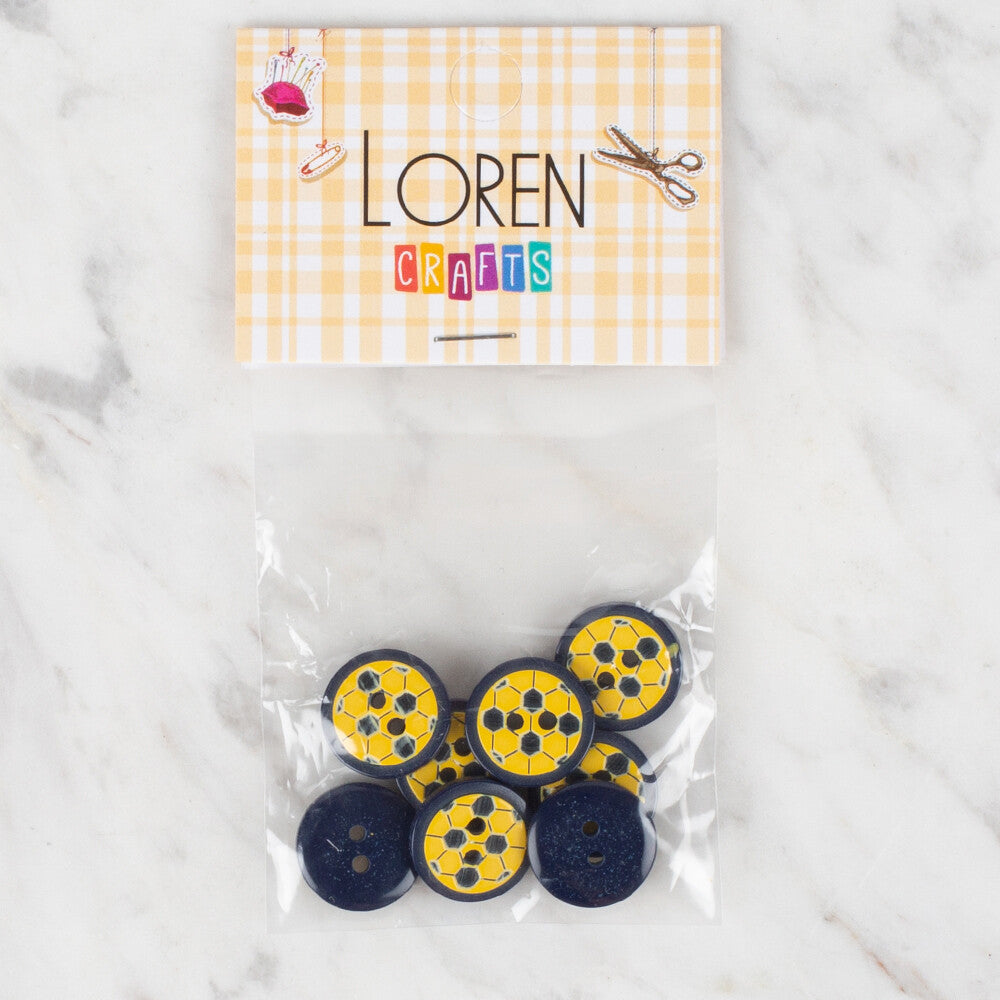 Loren Crafts 8 Pack Soccer Ball Button - 416