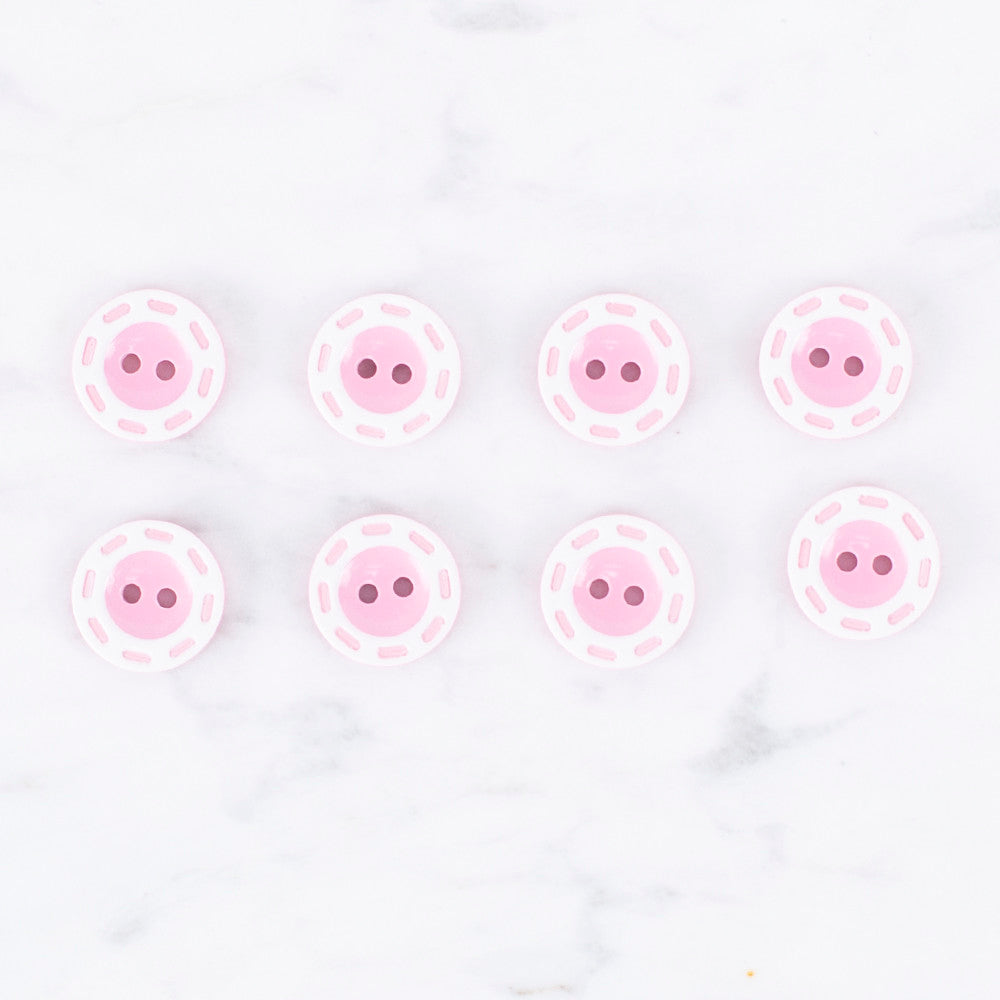 Loren Crafts 8 Pack Button, Pink - 0531