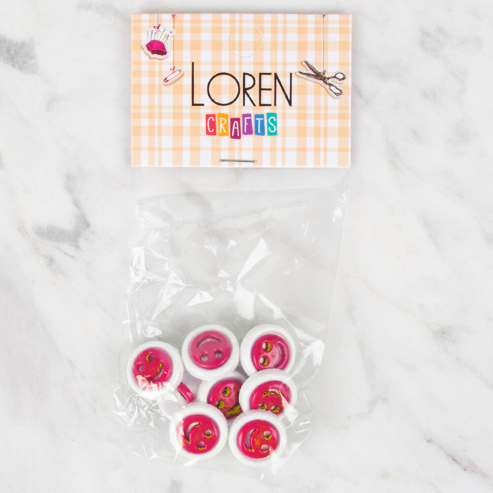 Loren Crafts 8 Pack Button, Red - 637