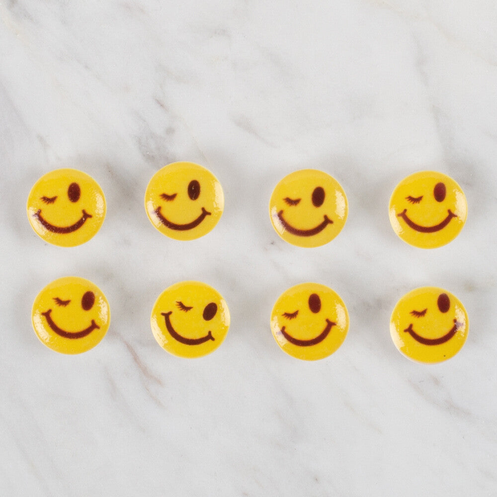 Loren Crafts 8 Pack Button, Yellow - 661