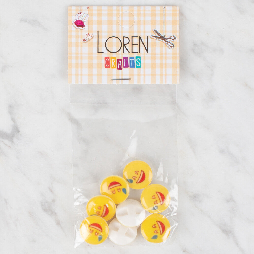 Loren Crafts 8 Pack Button, Yellow - 662