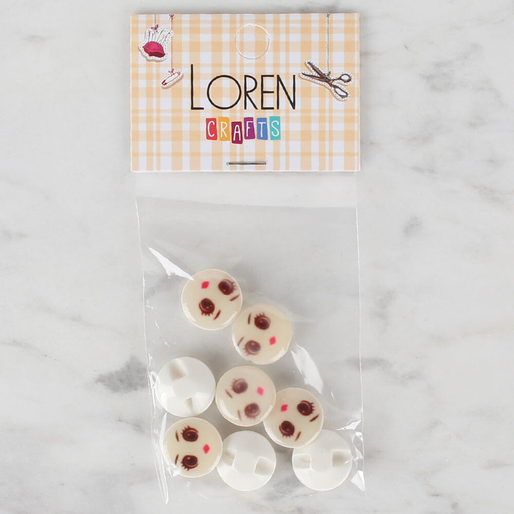 Loren Crafts 8 Pack Face Button, - 679