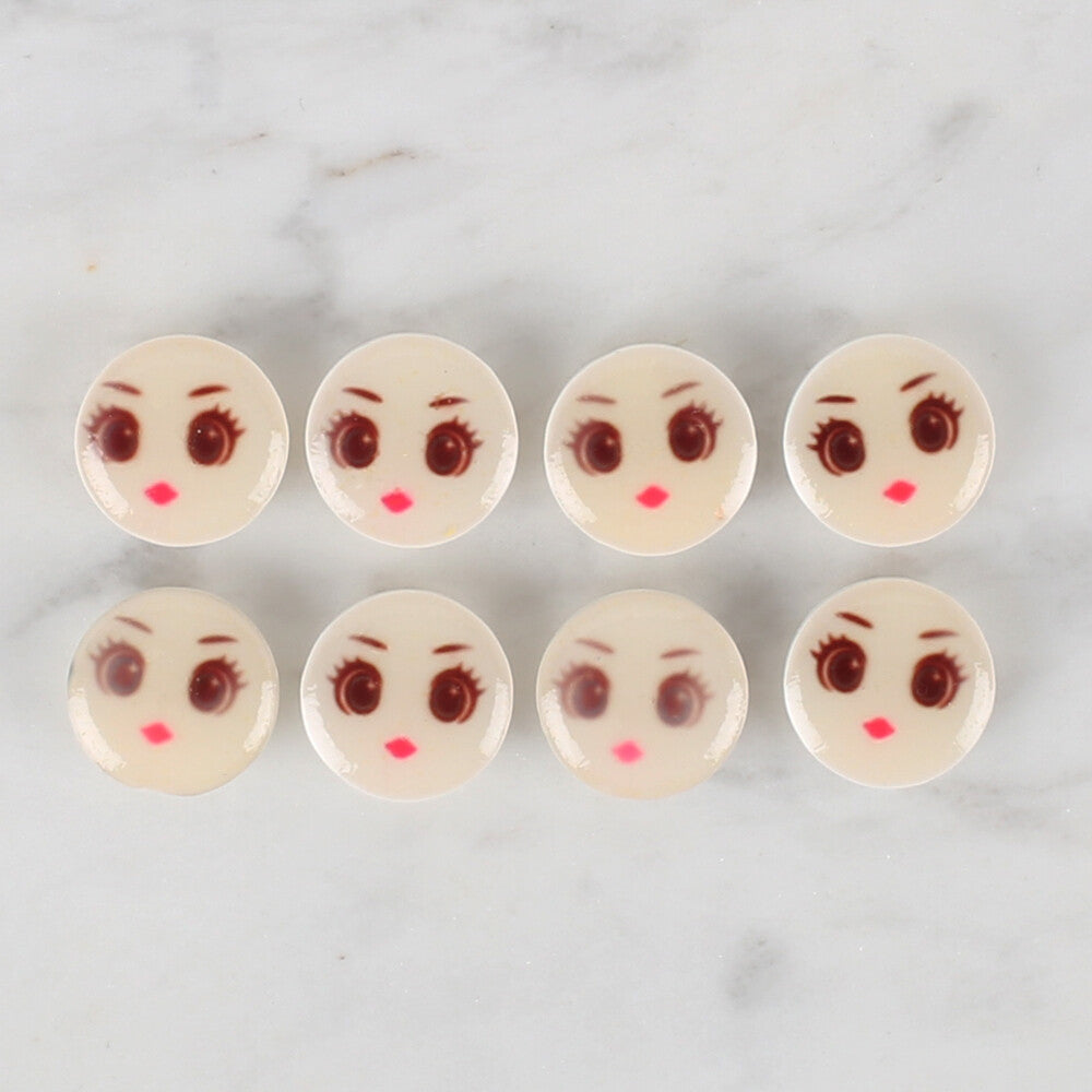 Loren Crafts 8 Pack Face Button, - 679