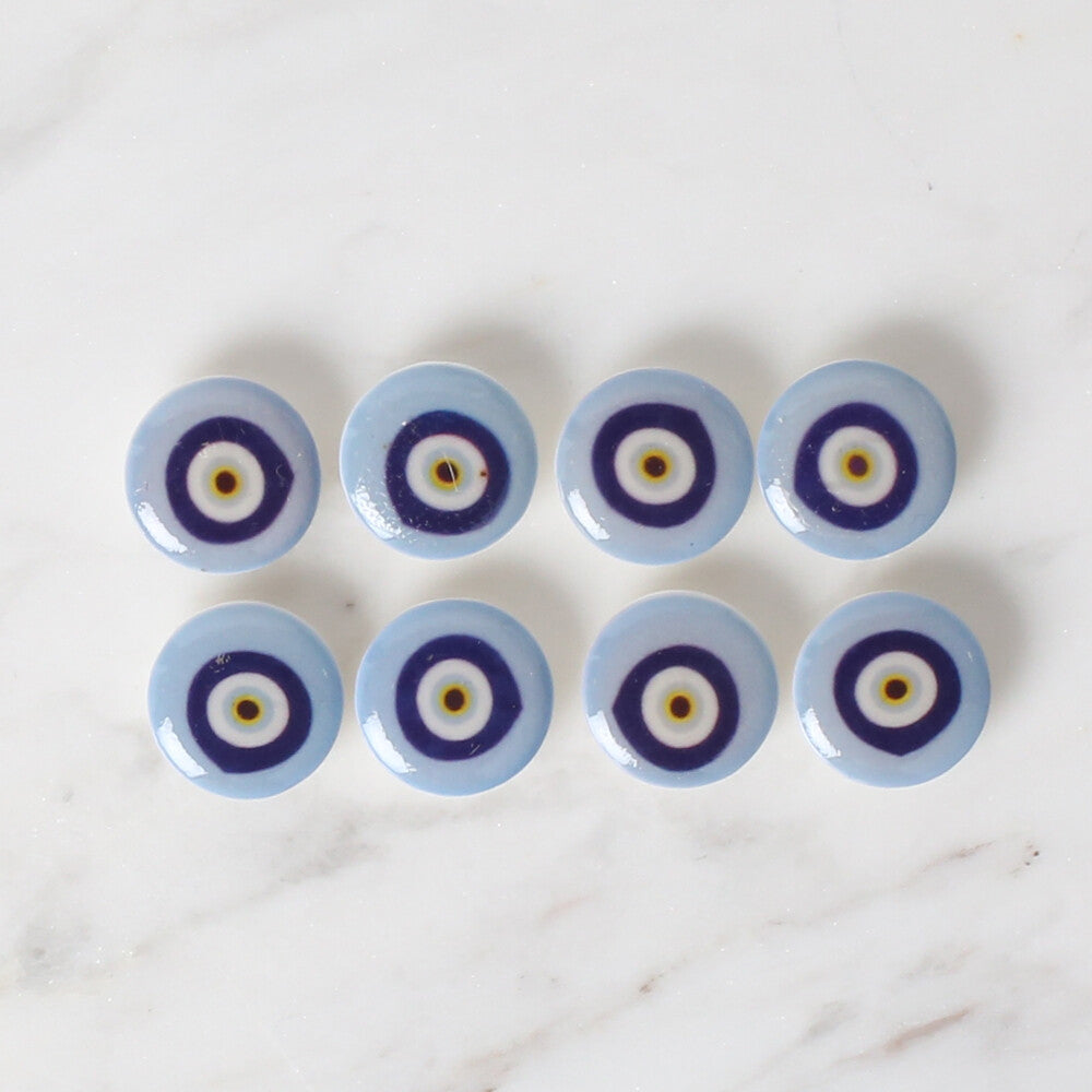 Loren Crafts 8 Pack Blue Bead Button, Blue - 686
