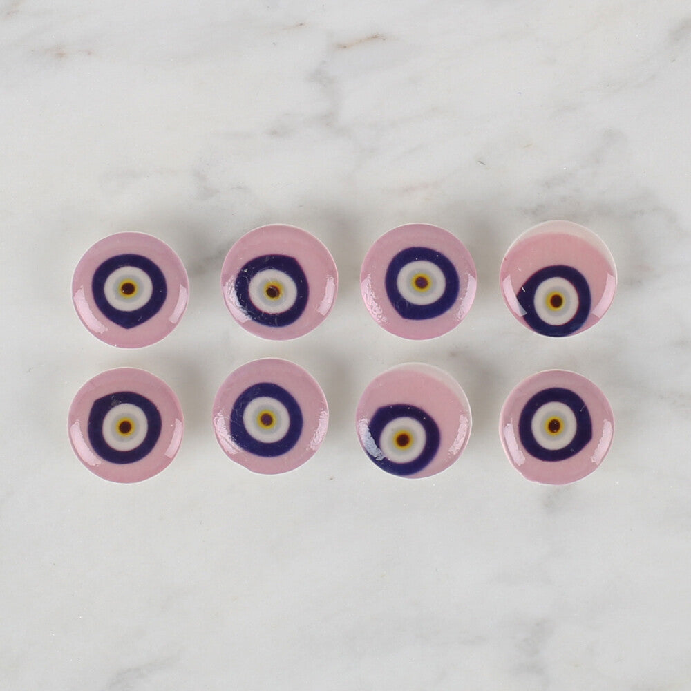 Loren Crafts 8 Pack Evil Eye Beads Button, Lilac - 687