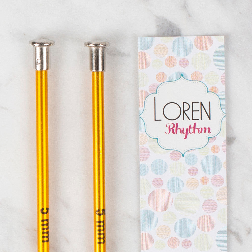 Loren Rythm Knitting Needle, Metal, 5mm, Yellow