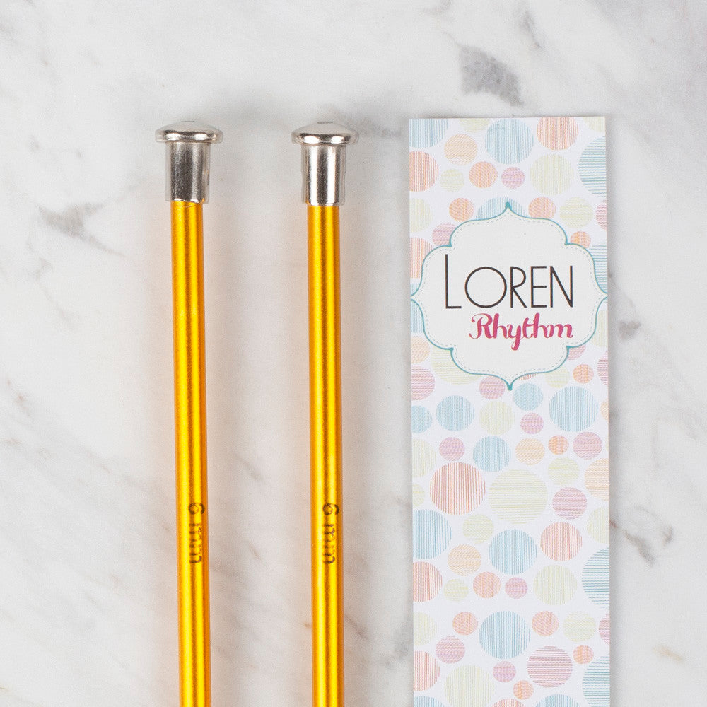 Loren Rythm Knitting Needle, Metal, 6mm, Yellow