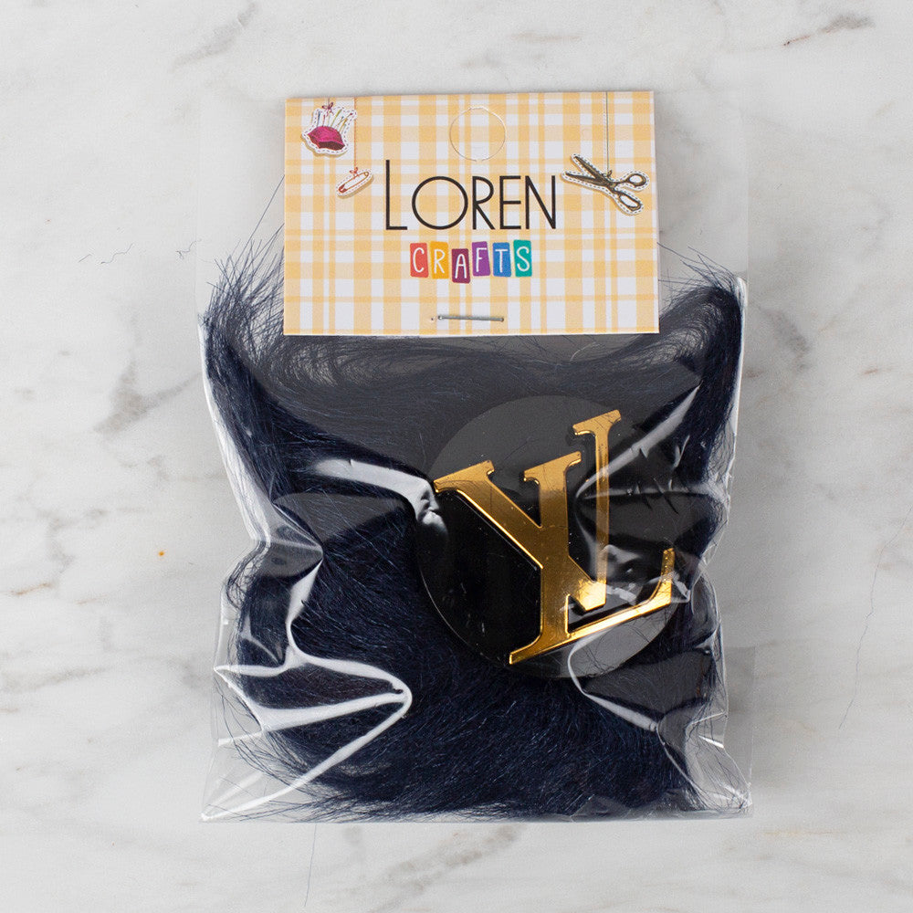 Loren 2 Pcs Faux Fur Fluffy Shoe Clip, Navy Blue