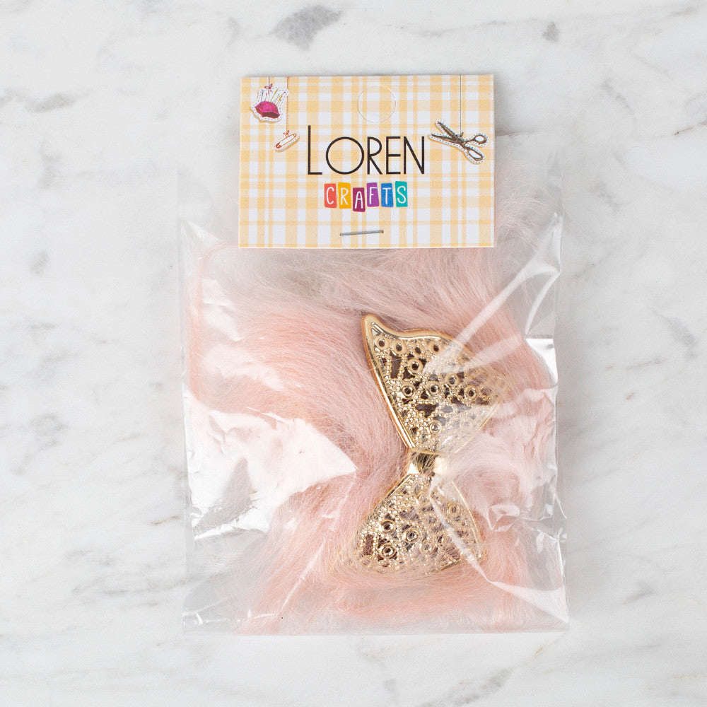 Loren 2 Pcs Faux Fur Fluffy Shoe Clip, Pink