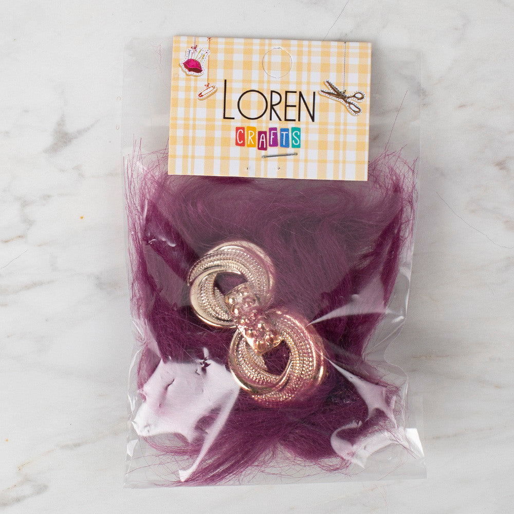 Loren 2 Pcs Faux Fur Fluffy Shoe Clip, Plum