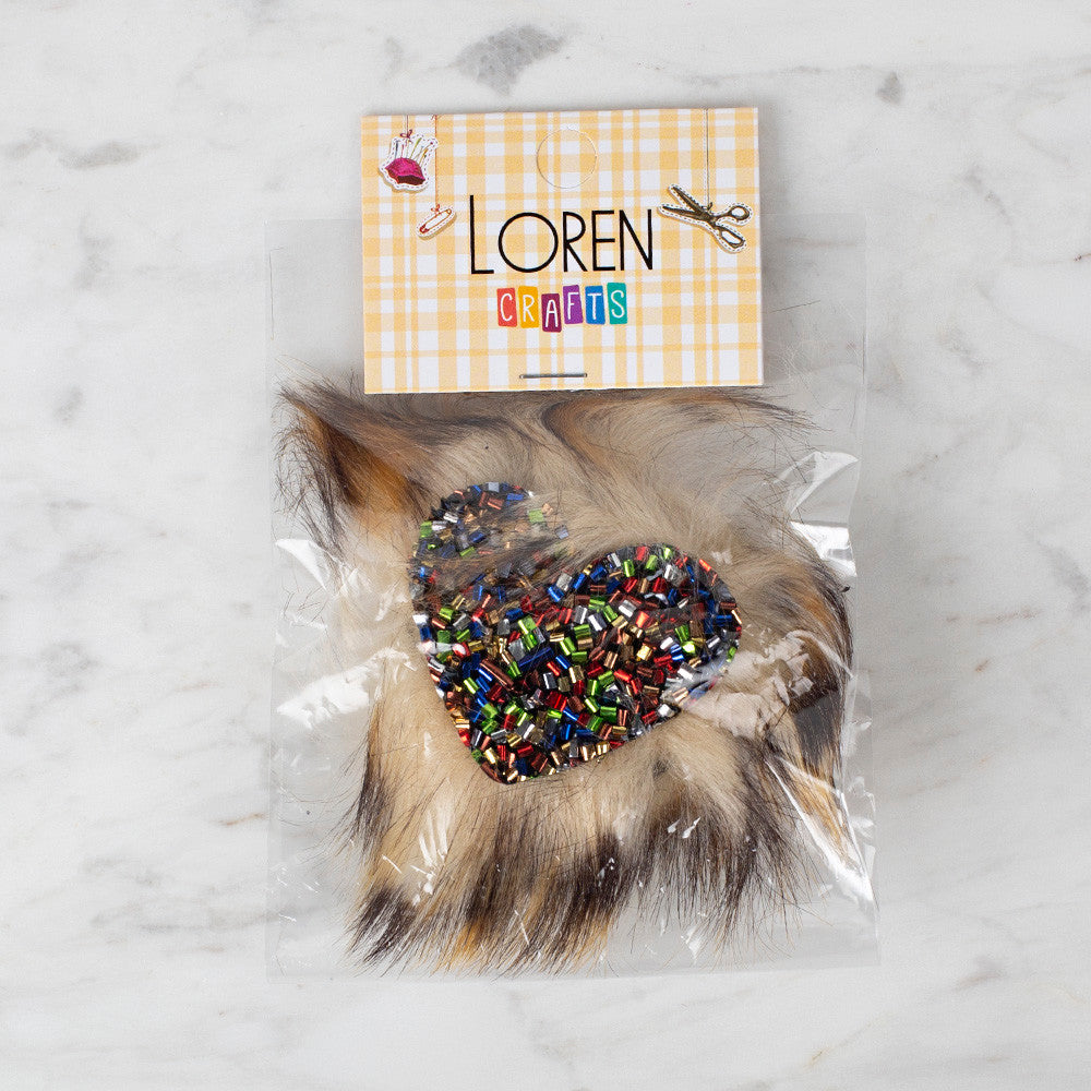 Loren 2 Pcs Faux Fur Fluffy Shoe Clip, Assorted Heart