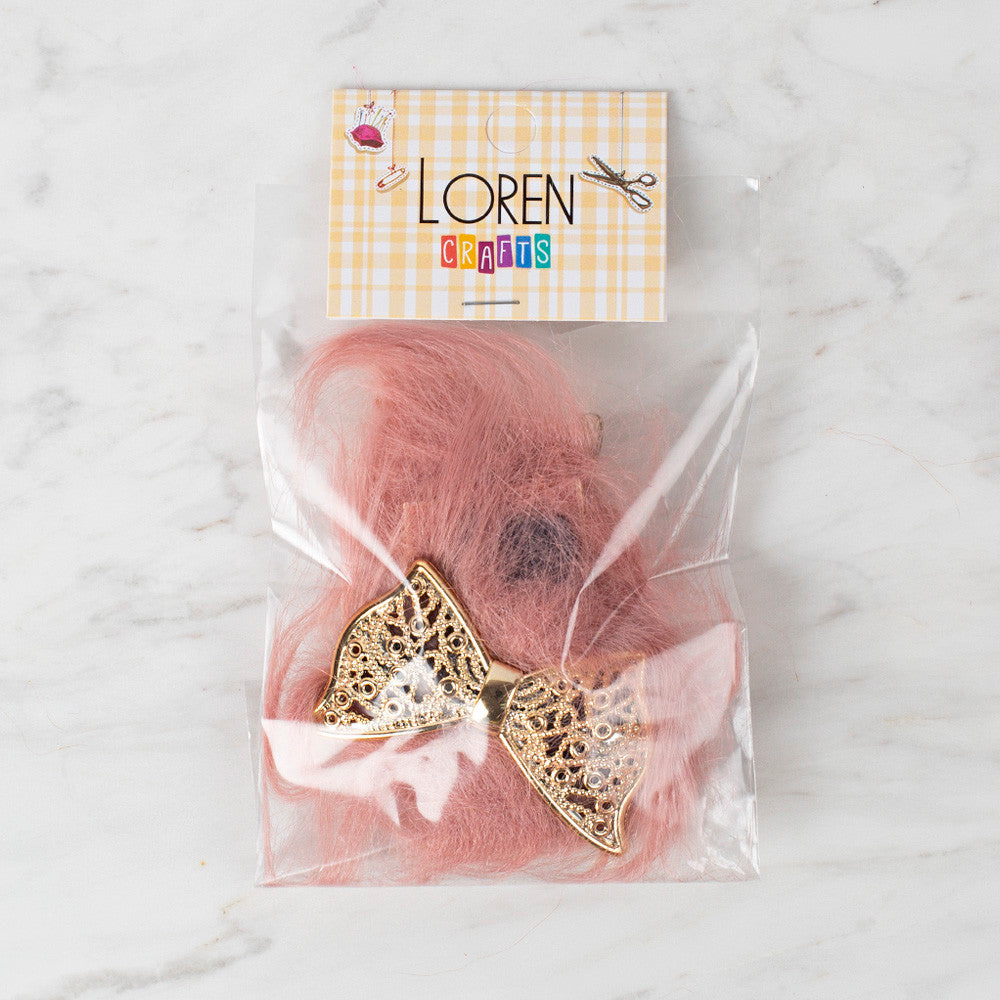 Loren 2 Pcs Faux Fur Fluffy Shoe Clip, Pink