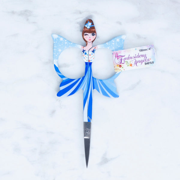 Loren Butterfly Patterned Scissors, Blue - B4816.6