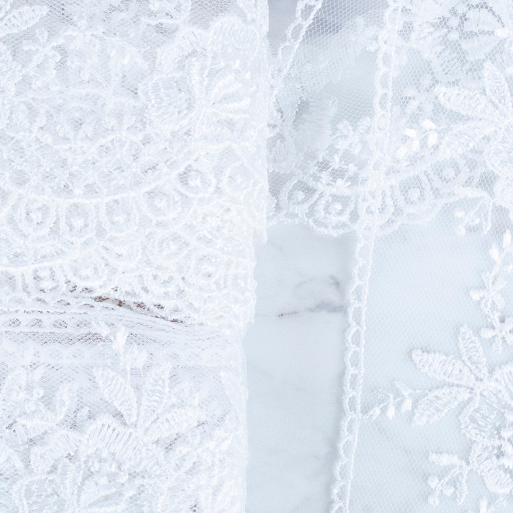 Önel Lace Ribbon, 7 cm, Ecru, Flower Patterned - 67