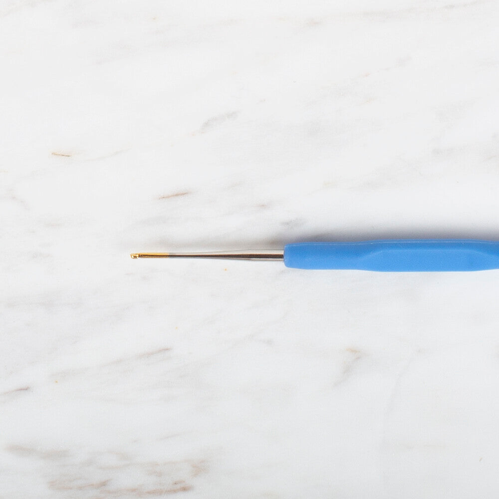 Yabalı Golden Tip Elastic Handle No. 16 0.80mm Crochet Hook, Blue