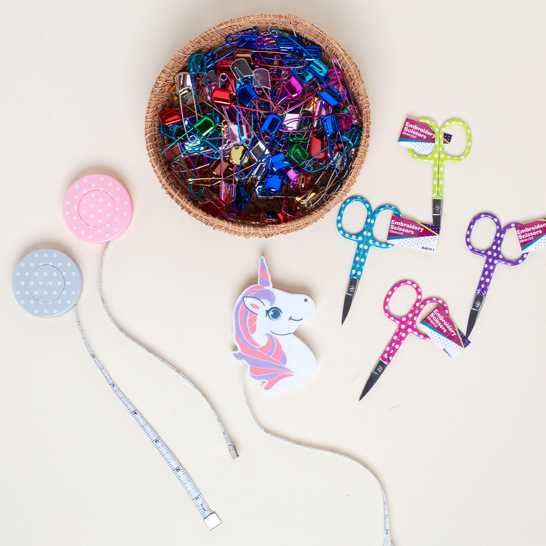 Loren 10 pcs Medium Size Colored Safety Pins