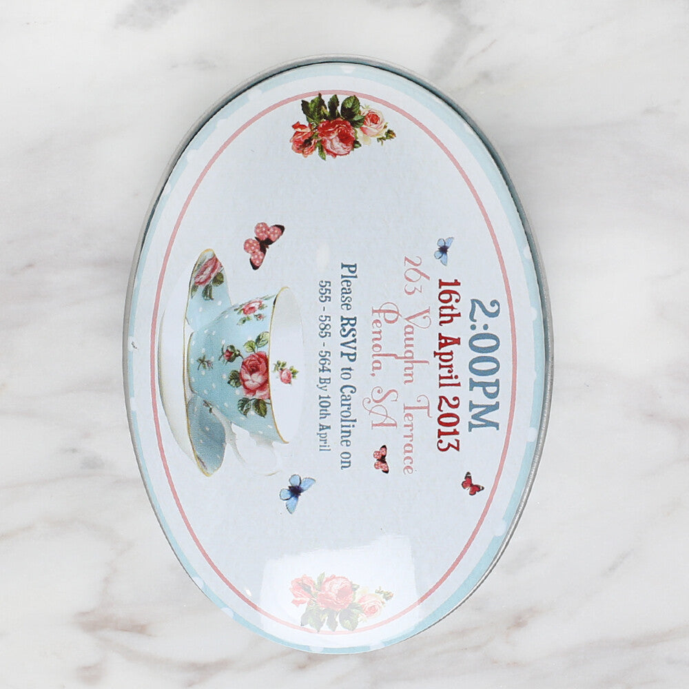 Loren Oval Shaped Tin Storage Box