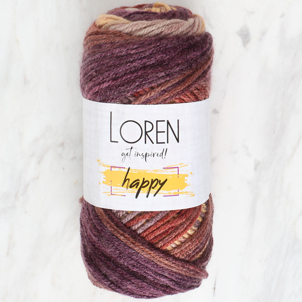 Loren Happy Knitting Yarn, Variegated - RH020