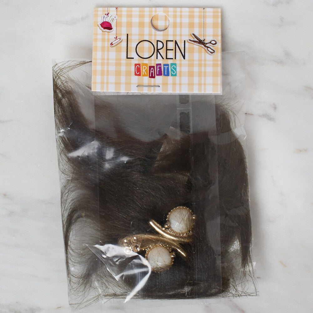 Loren Crafts 2 Pcs Faux Fur Fluffy Shoe Clip, Khaki Green