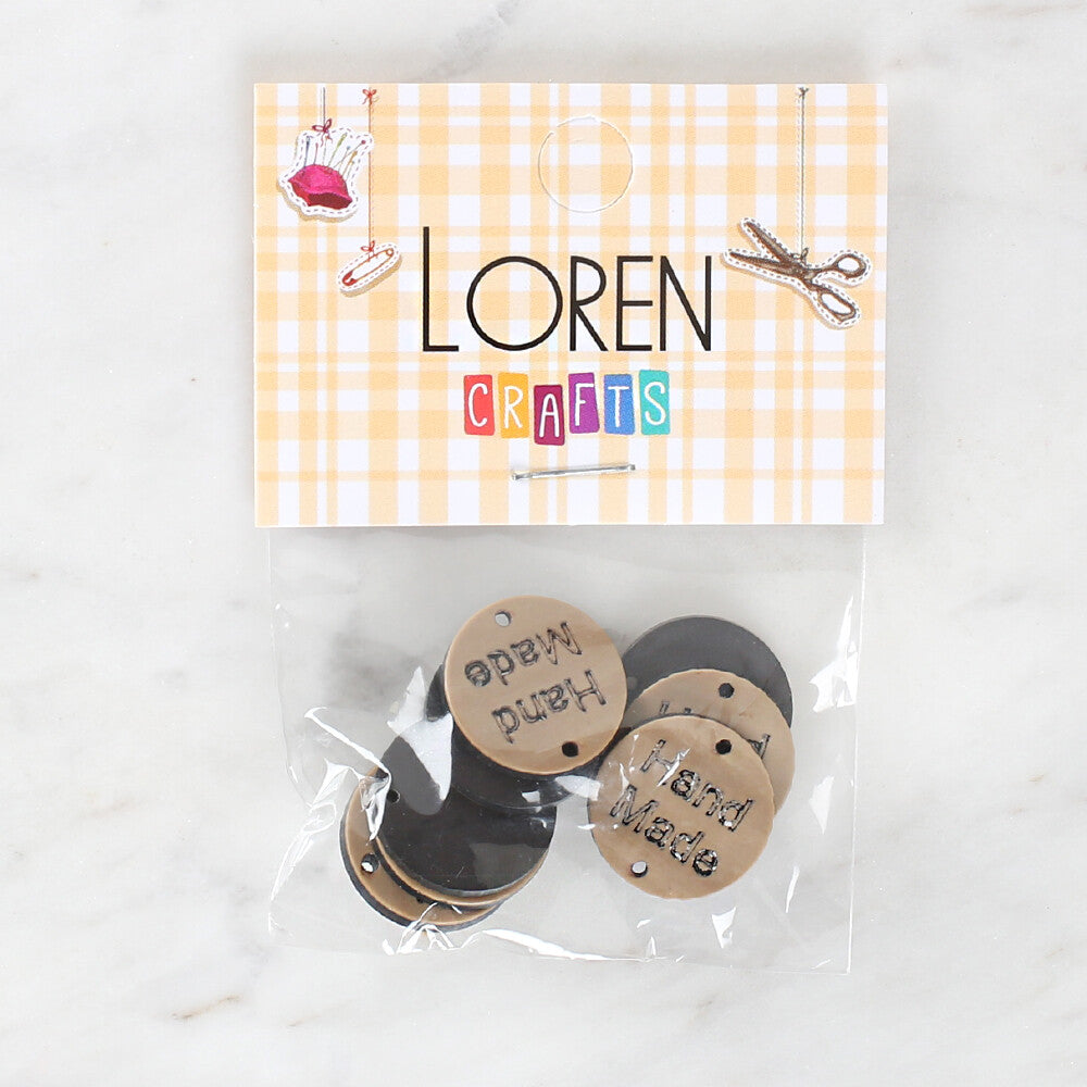 Loren Crafts 8 Pcs "Handmade" Button - 1607