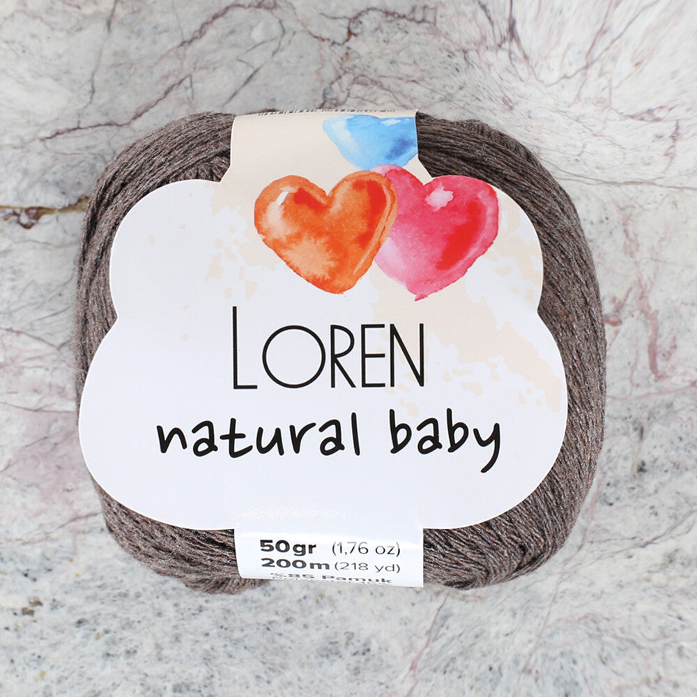 Loren Natural Baby Yarn, Brown - R069