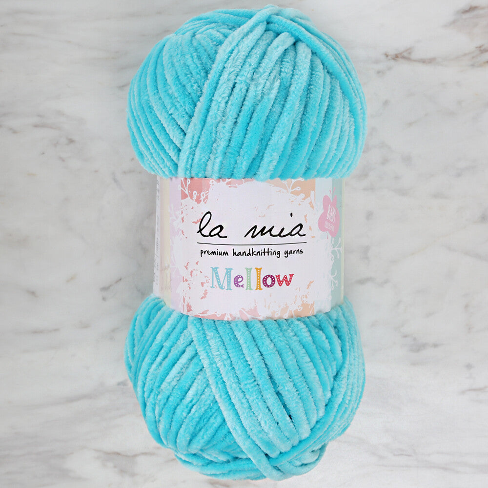 La Mia Mellow Chenille Yarn, Light Blue - 913