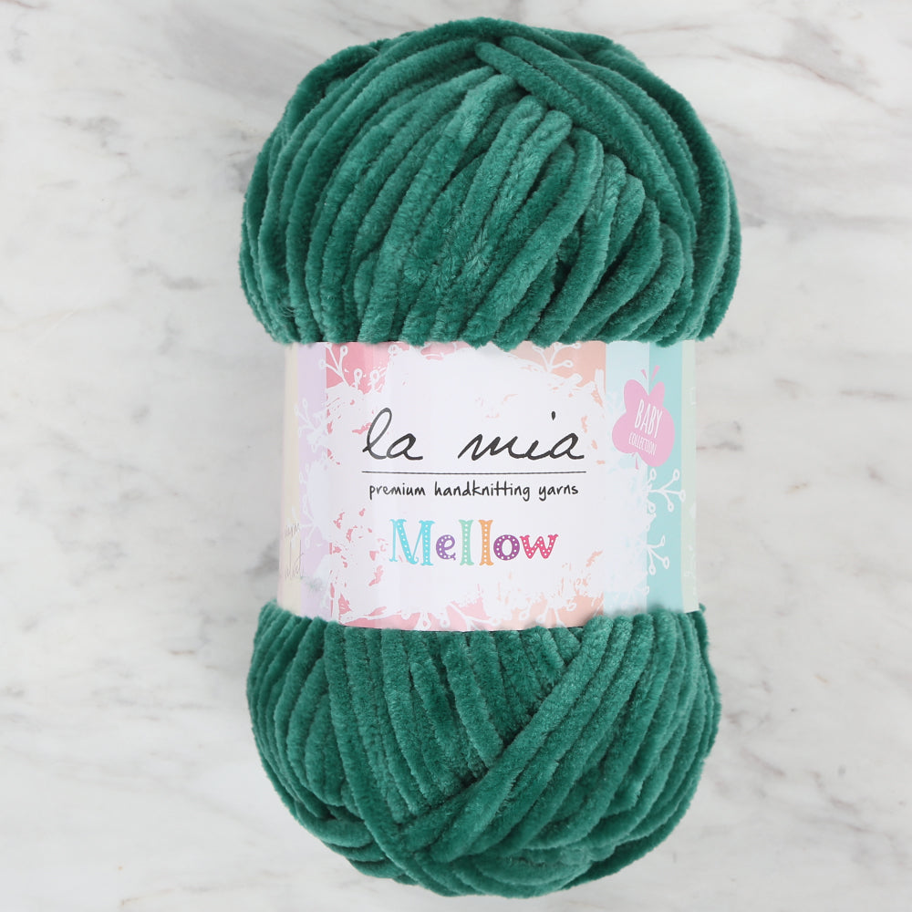 La Mia Mellow Chenille Yarn, Green - 949