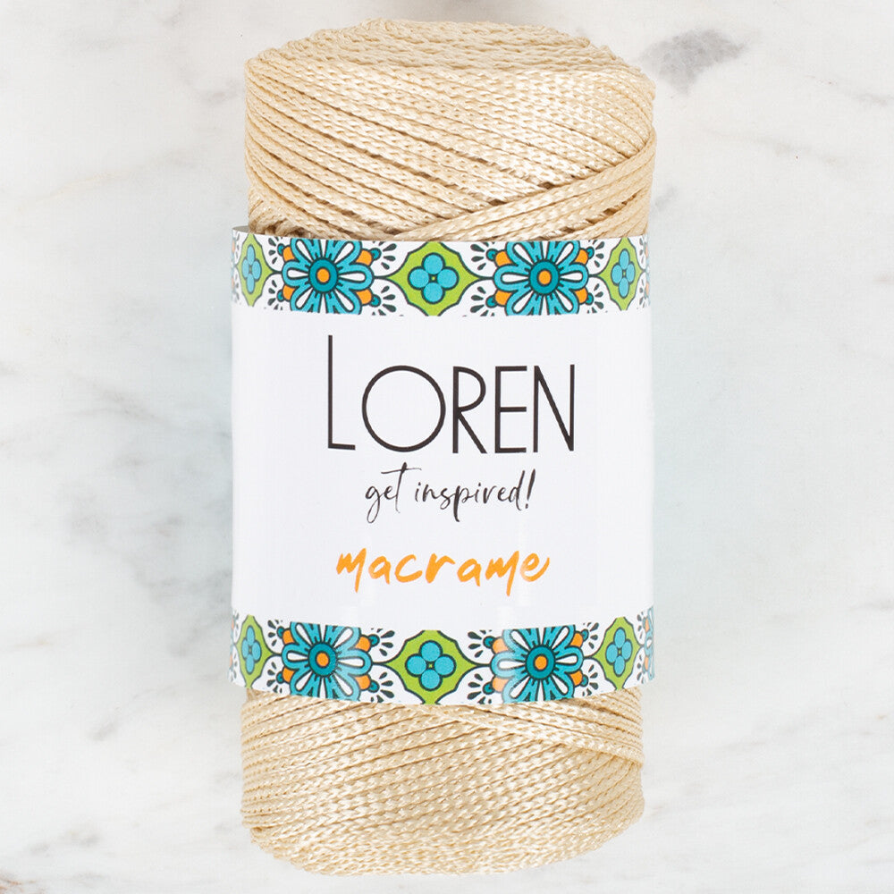Loren Macrame Knitting Yarn, Beige - RM 036