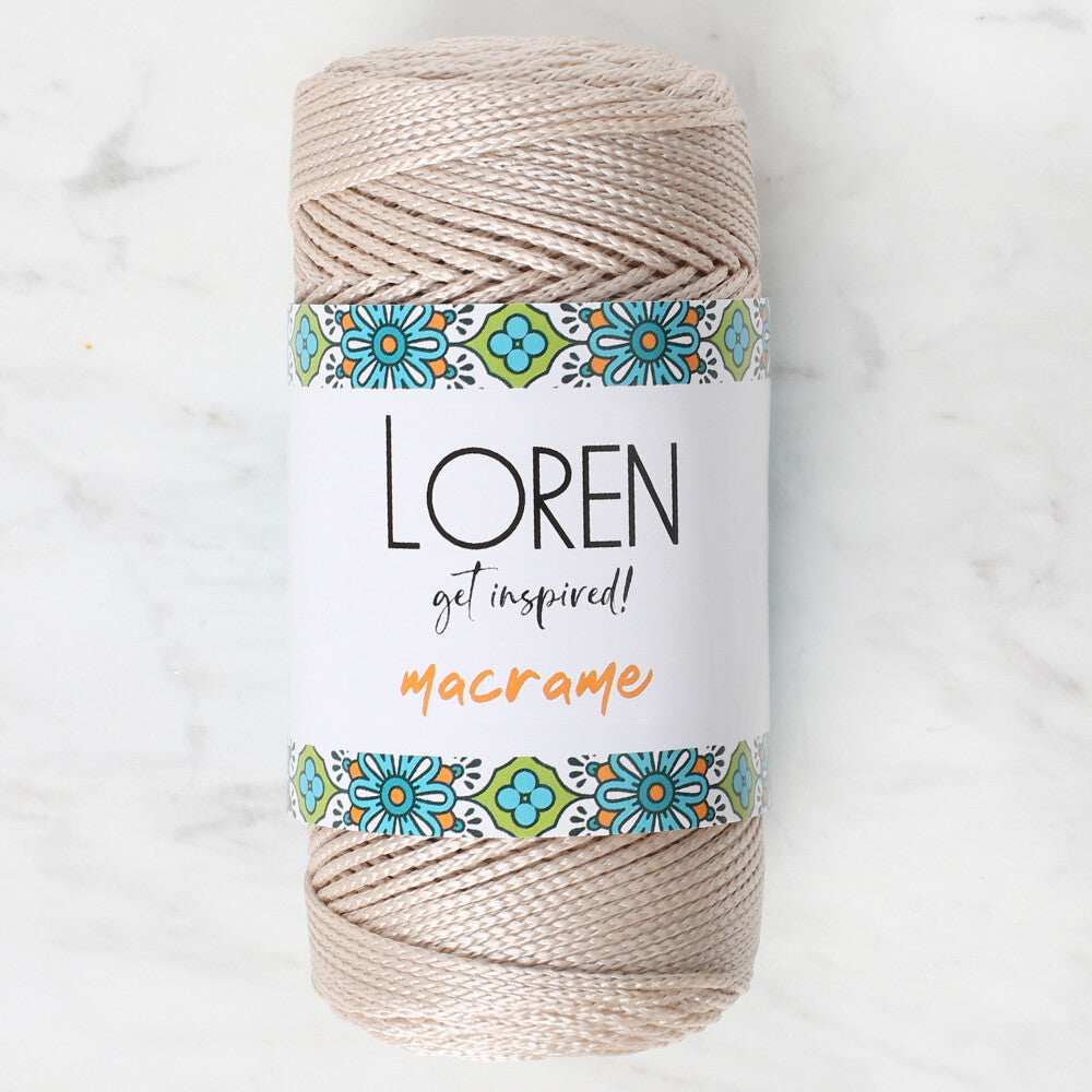 Loren Macrame Knitting Yarn, Beige - RM 030