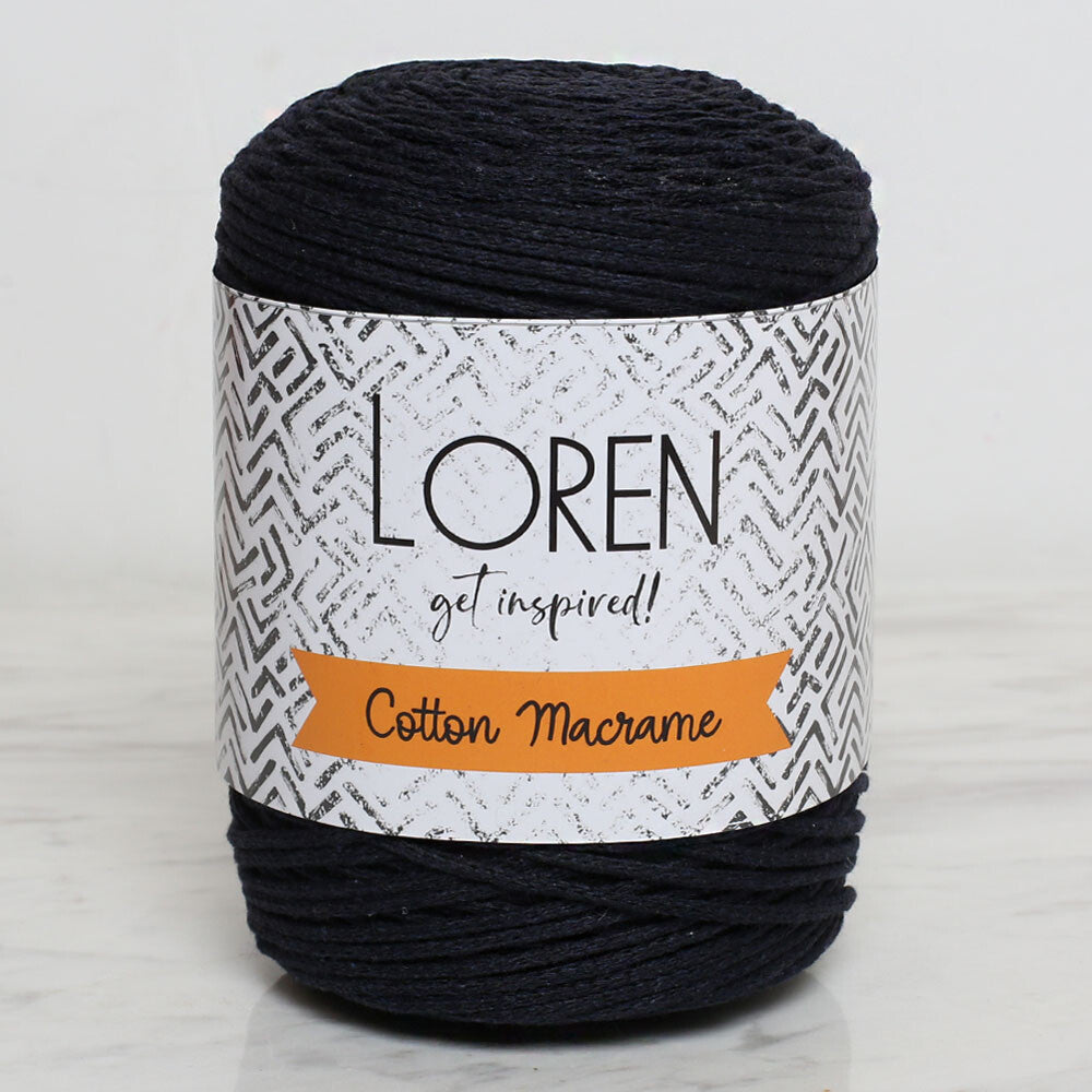 Loren Cotton Macrame Yarn, Navy Blue - R005