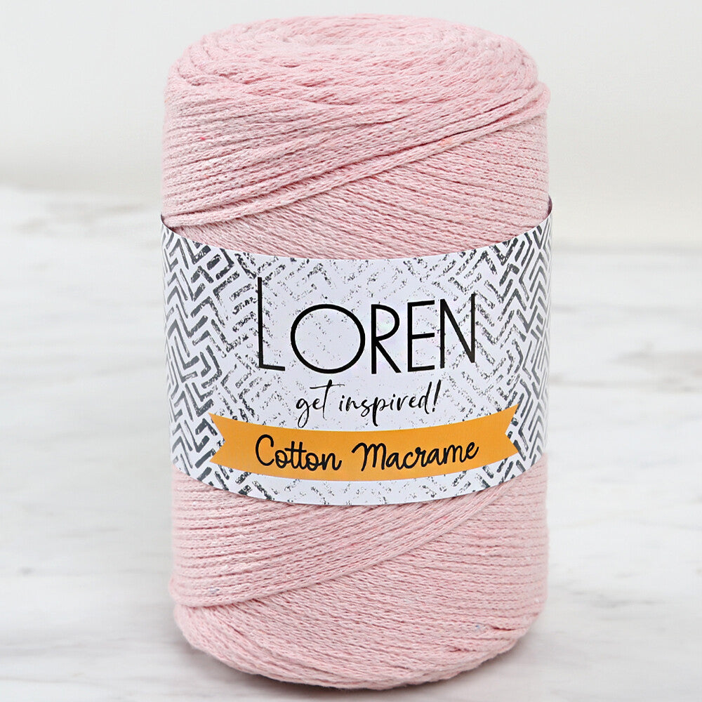 Loren Cotton Macrame Yarn, Powder Pink - L037