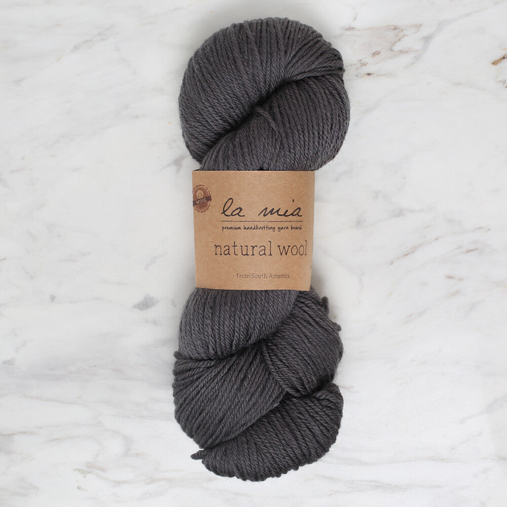 La Mia Natural Wool Knitting Yarn, Anthracite - L900