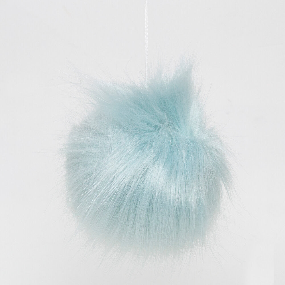 Loren Faux Pom Pom, Light Blue