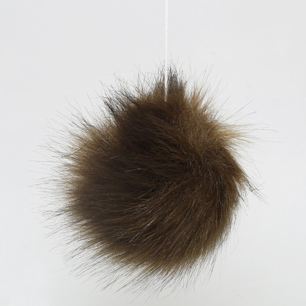 Loren Faux Pom Pom, Khaki