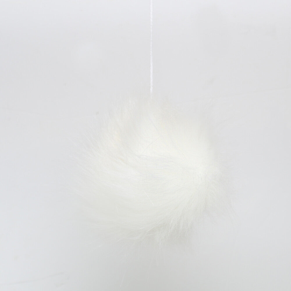 Loren Faux Pom Pom, Ecru