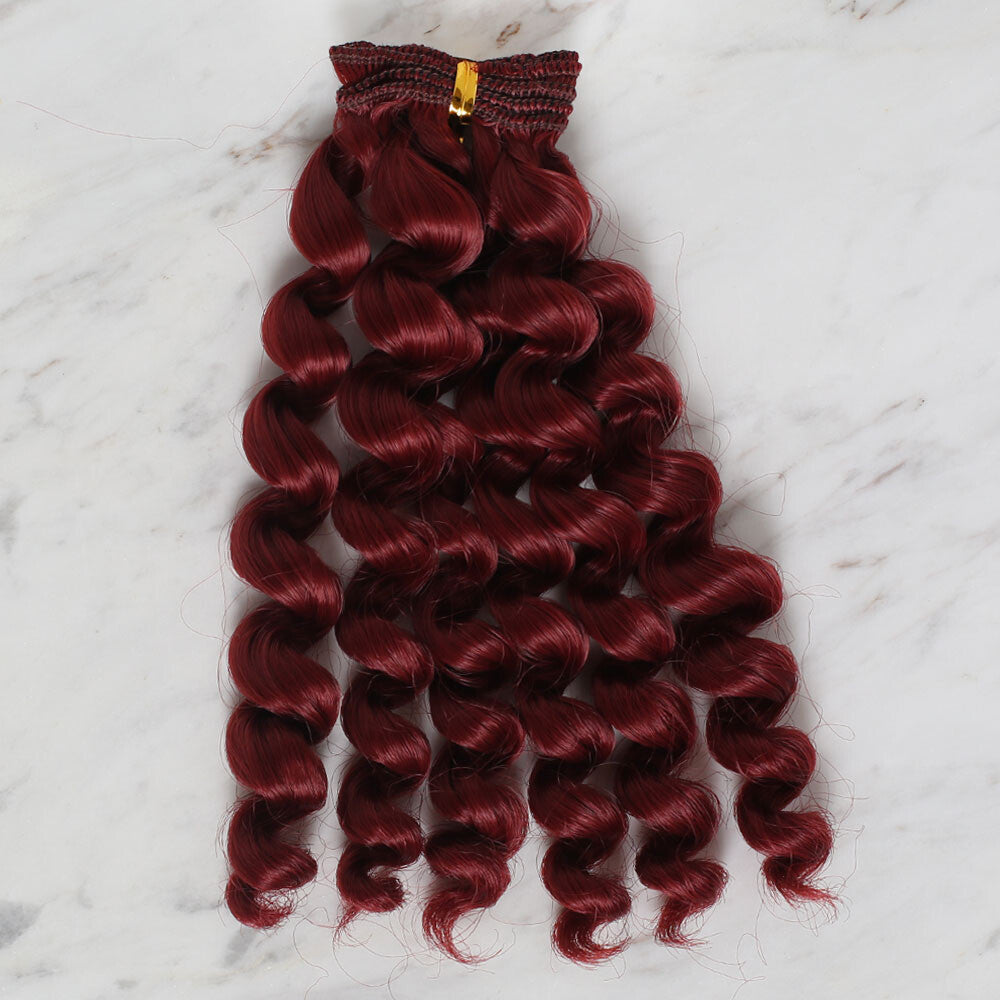 Loren Crafts Synthetic Doll Hair, Curly Red