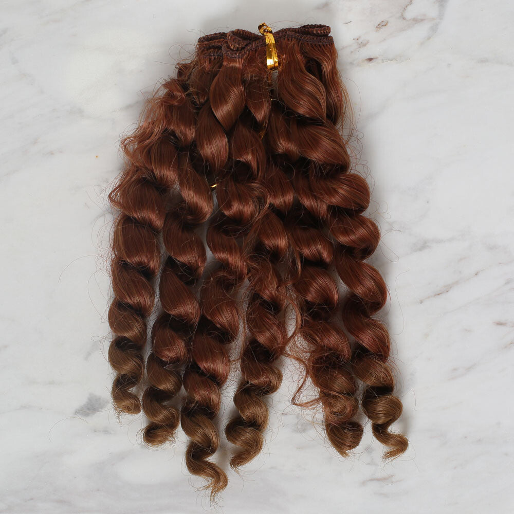 Loren Crafts Synthetic Doll Hair, Curly Brown