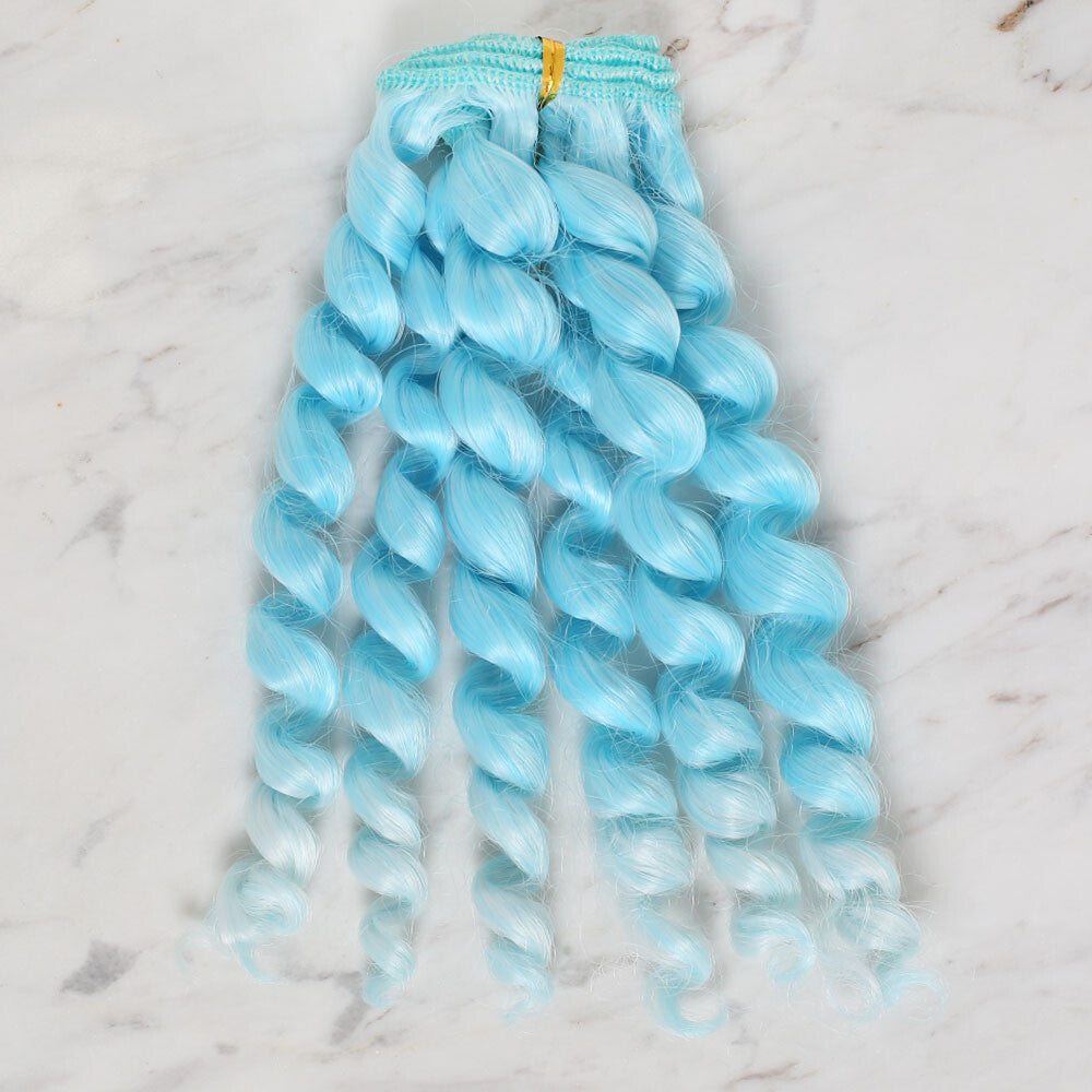 Loren Crafts Synthetic Doll Hair, Curly Blue