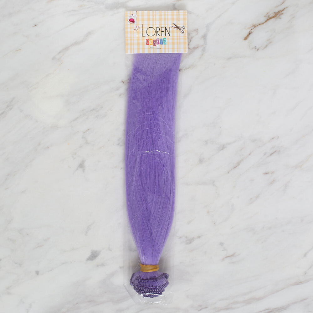 Loren Crafts Synthetic Doll Hair, Straight Lilac
