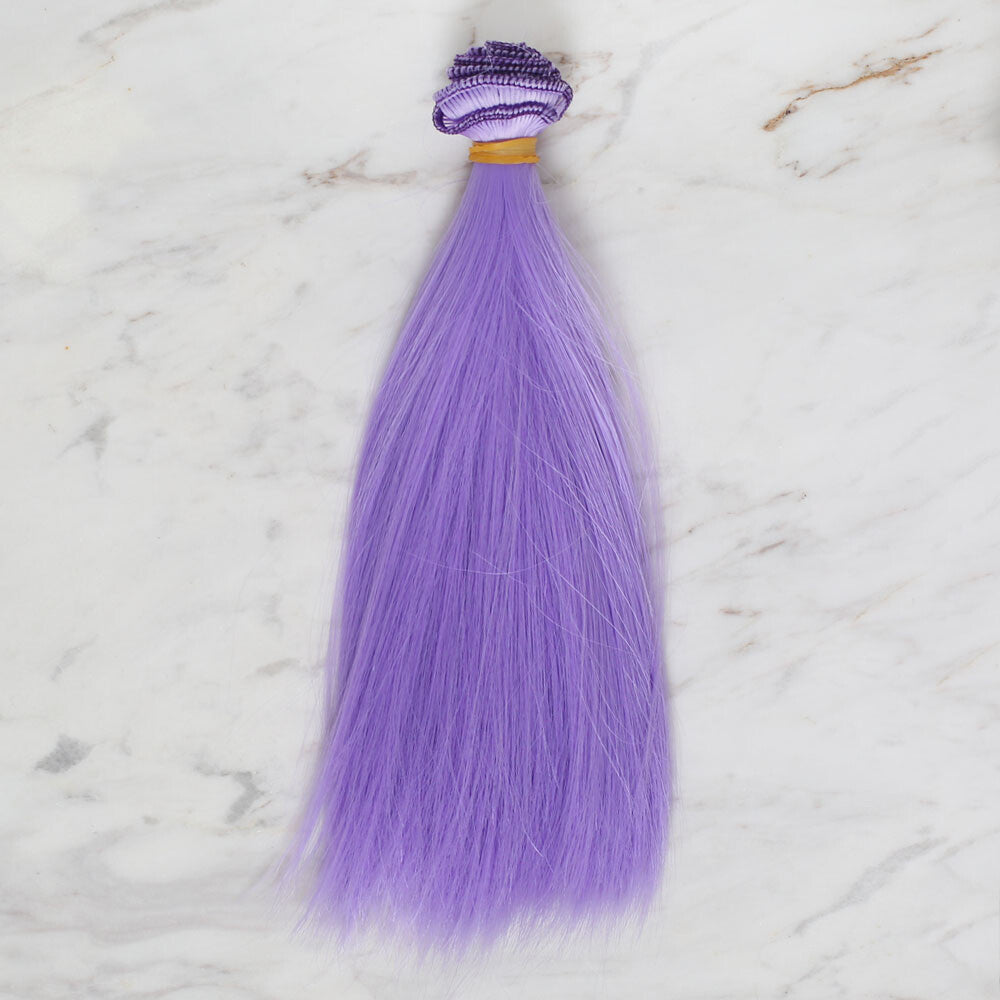 Loren Crafts Synthetic Doll Hair, Straight Lilac