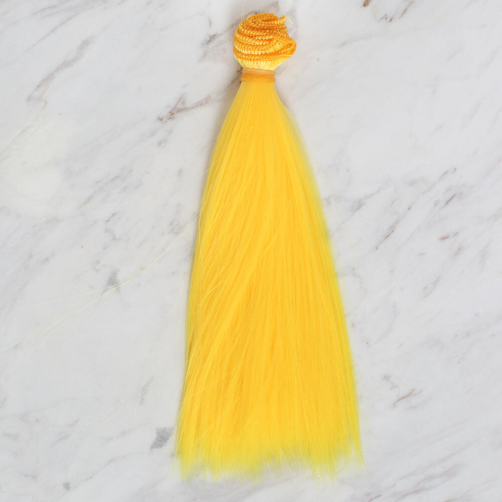 Loren Crafts Synthetic Doll Hair, Straight Yellow