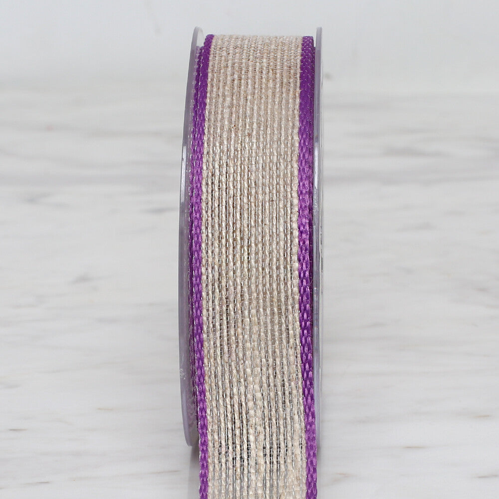   Ulutaş  2.5 cm 10 m Linen Ribbon, Purple