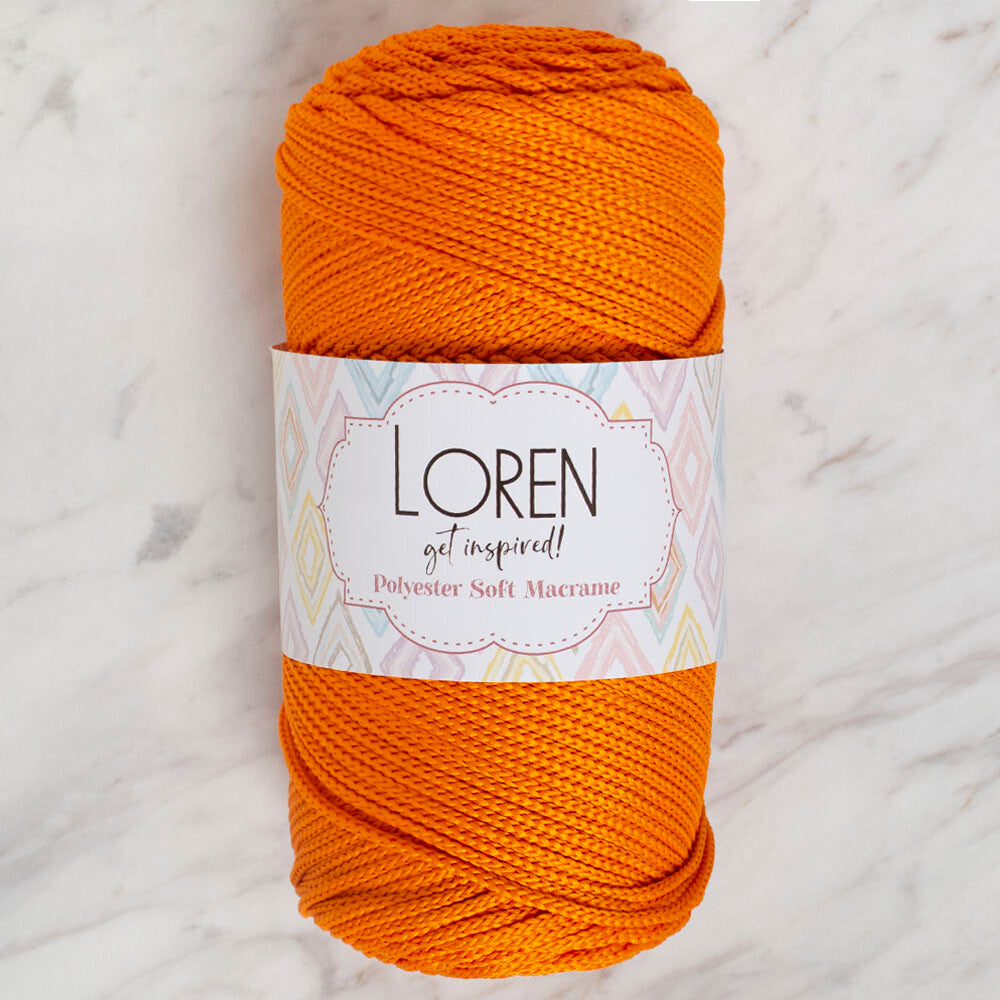 Loren Polyester Soft Macrame Yarn, Orange - LM011