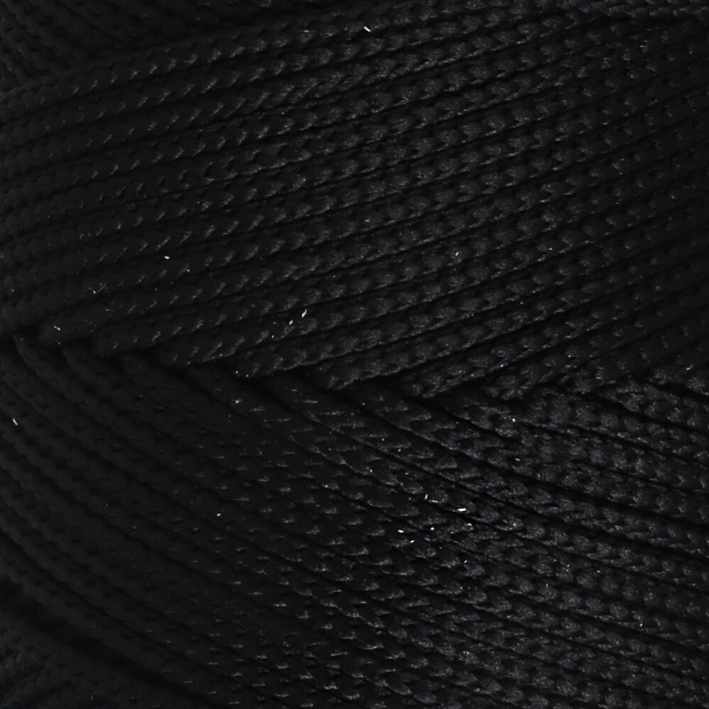 Loren Polyester Soft Macrame Yarn, Black - LM040
