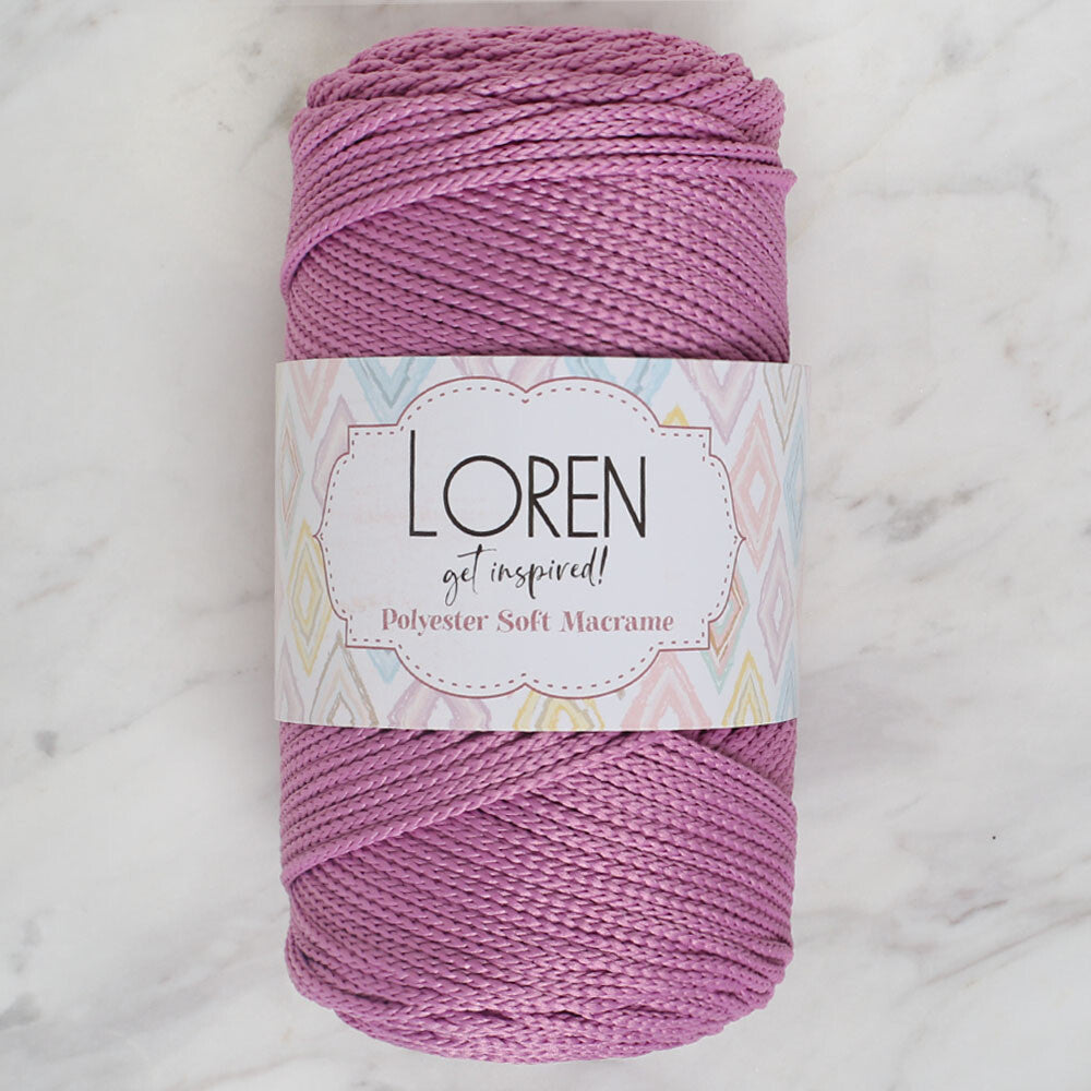 Loren Polyester Soft Macrame Yarn, Dusty Rose - LM021