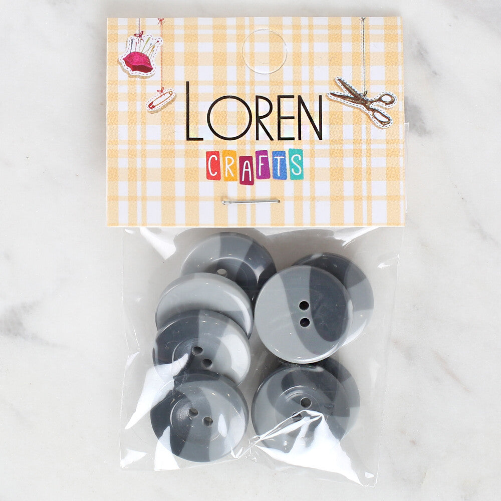 Loren Crafts 8 Pack Button, Blue - 1137