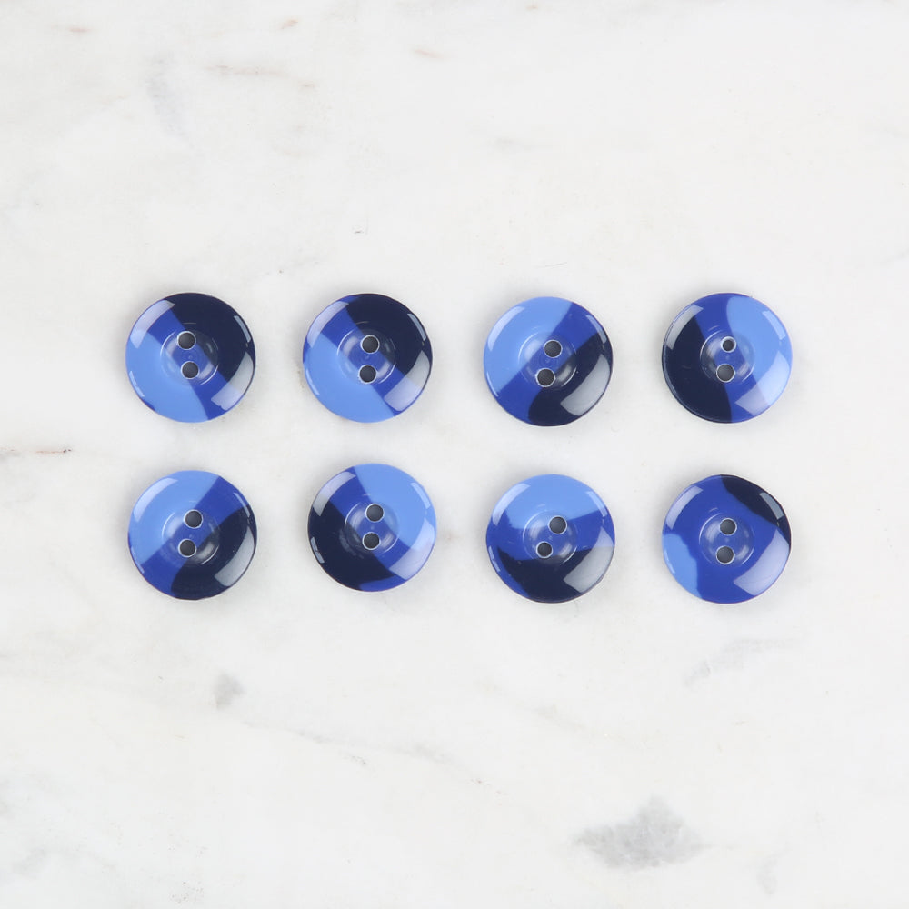 Loren Crafts 8 Pack Button, Blue - 1141
