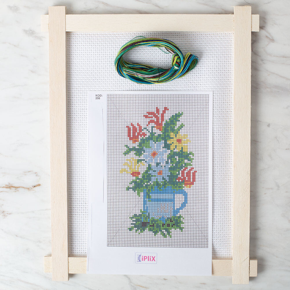 Loren Cross Stitch Kit, Flower Basket - 208